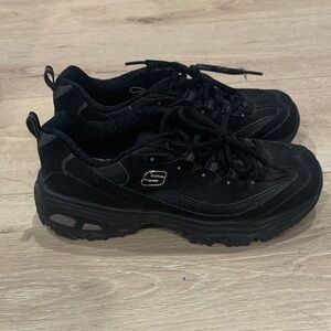Skechers Black Lace-Up Sneakers